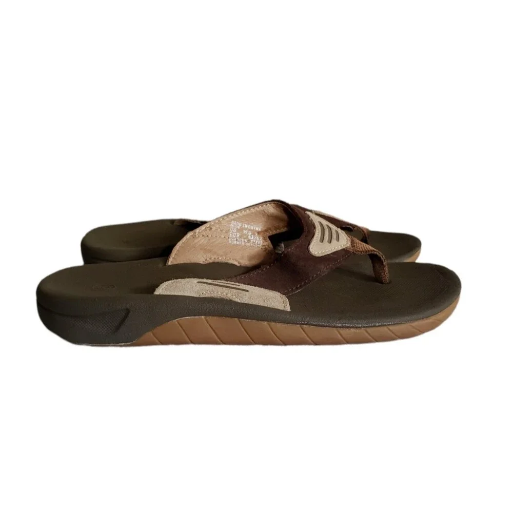 REEF Brown Leather Flip Flops Thong Sandals Size US Men's 9